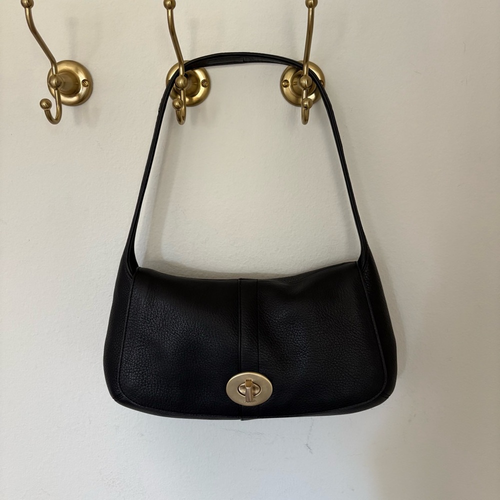 Y2K Coach Ergo Flap Turlock 11614 Black Leather Shoulder Bag